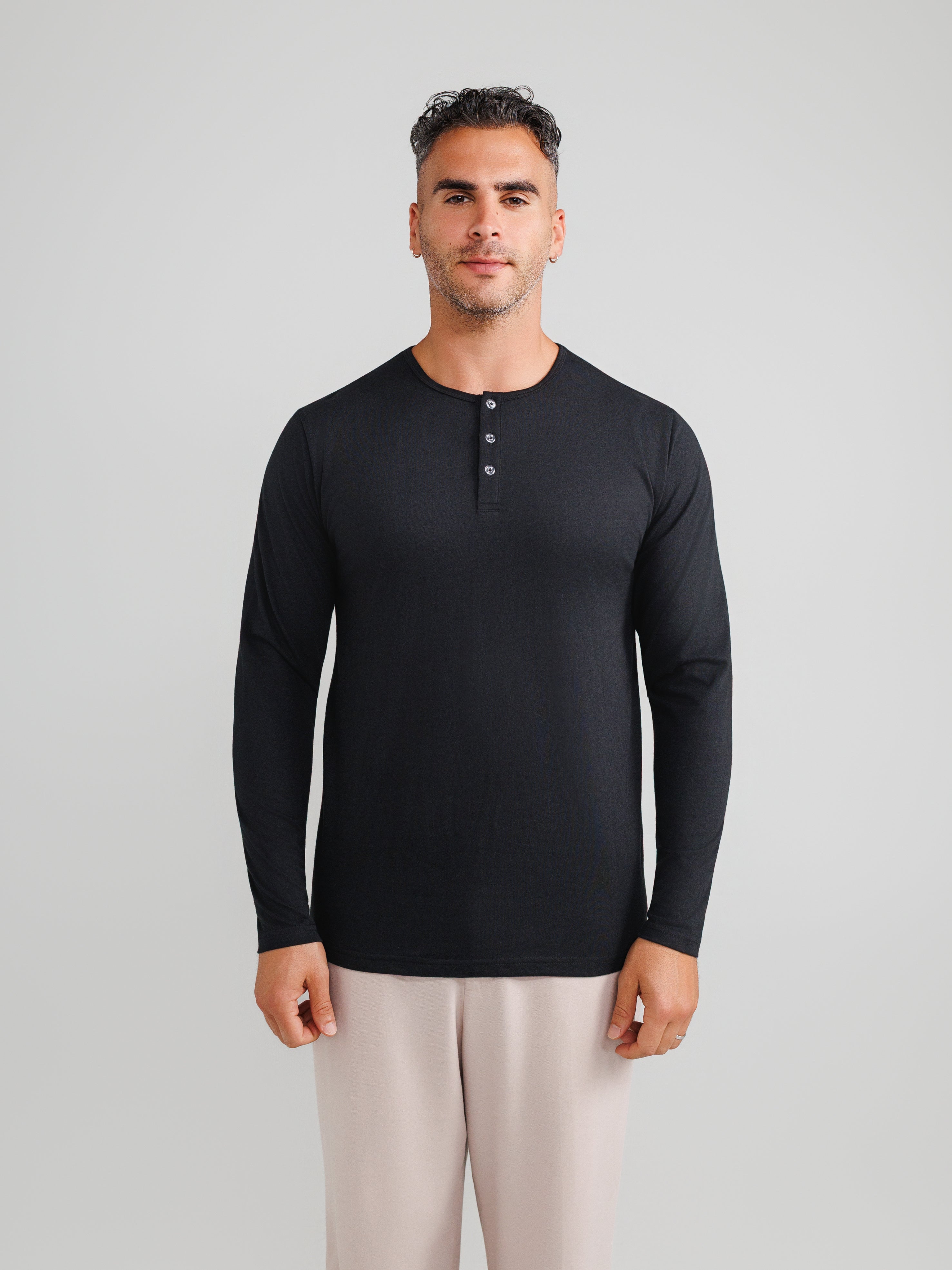 Black Henley 3-pack