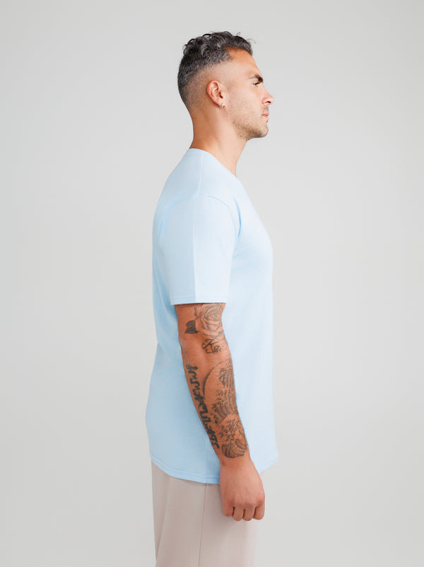 Maglietta Azzurro Chiaro Scollo a V