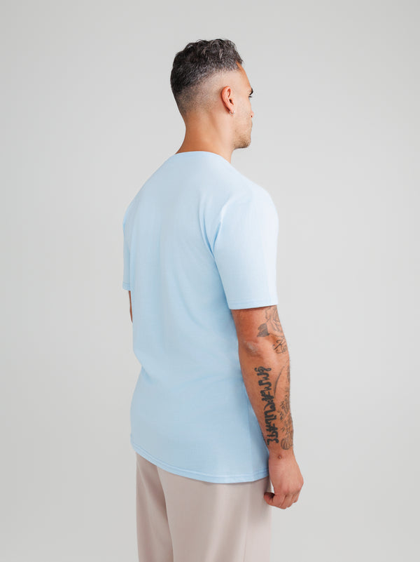 Maglietta Azzurro Chiaro Scollo a V