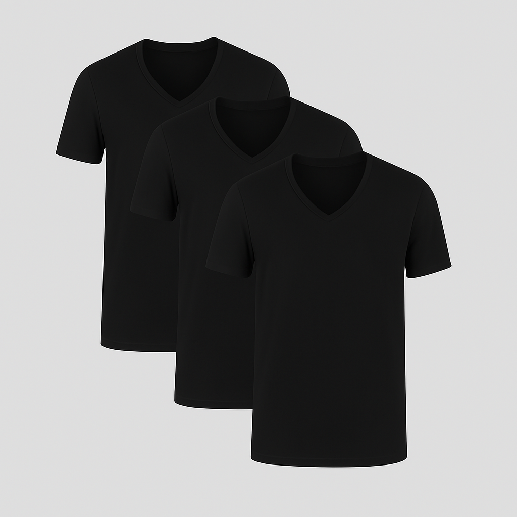 Black V-neck 3-pack