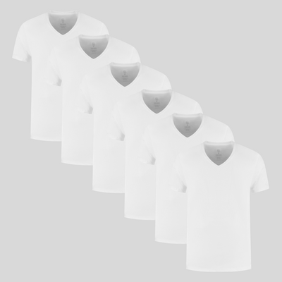 White V-neck 6-pack