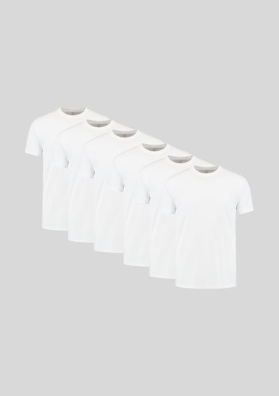 Pacco 6 Magliette Tutte Bianche