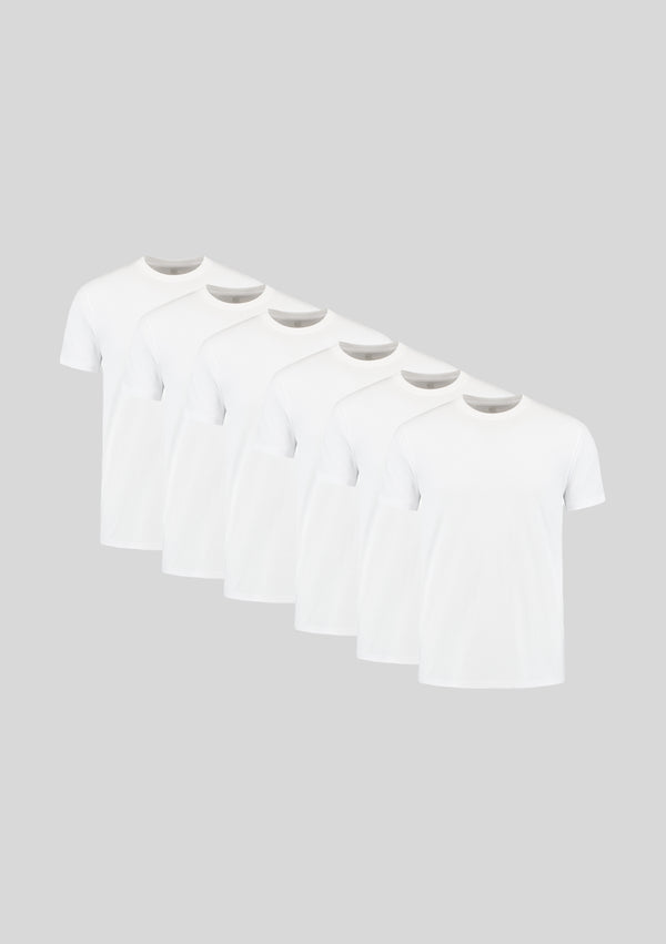 Pacco 6 Magliette Tutte Bianche