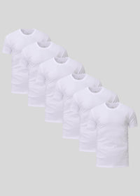Pacco 6 Magliette Tutte Bianche