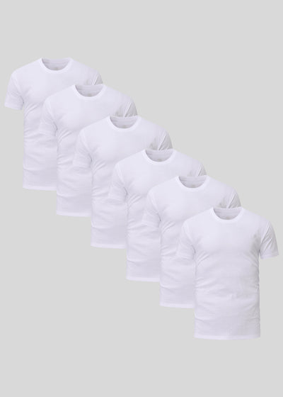 Pacco 6 Magliette Tutte Bianche
