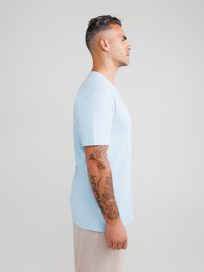 Maglietta Azzurro Chiaro Scollo a V