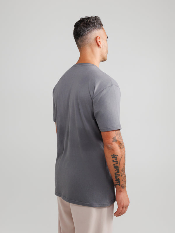 Magliette Grigio Scuro Scollo a V
